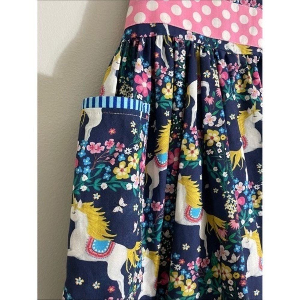 Tati & Me Girls Dress Cotton Unicorn Floral Pink Polka Dot 6T New With Tags - Picture 5 of 12